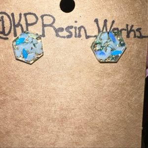 Small Octagon Resin Earrings